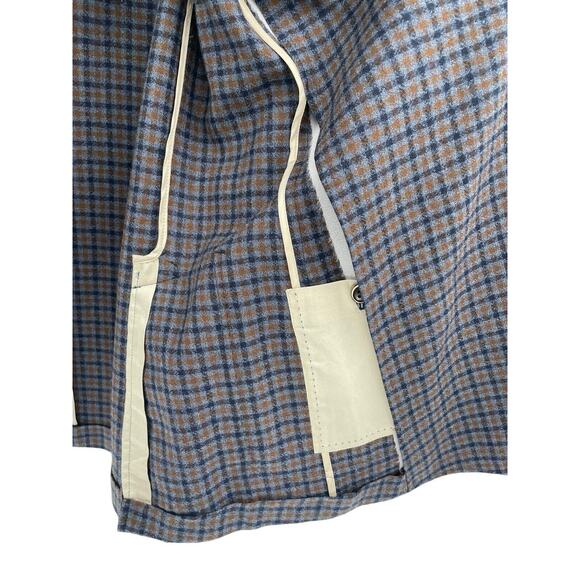 Peter Millar Size Large Sport Coat Wool Plaid Two Button Elbow Patches Blazer - Picture 15 of 15